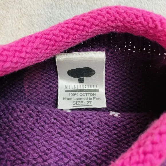 Mulberry Bush Snowmen Holiday Sweater Girls 2T Hand Loomed Christmas Mulberri - Picture 3 of 6